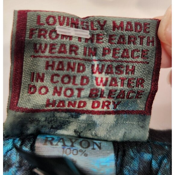 Gypsy Rose Peasant Top Tie Dye Bell Flutter 3/4 Sleeve Scoop Tie Neck Hippie Med - Picture 13 of 14